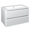 Devit 0021120W FLY Тумба 80 з раковиною, білий глянцевий колір (2пак)