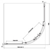 Ronal D20SR551004007 Arelia Душова кабіна 1/4 кола, 1000х1000мм, скло прозоре, проф.срібний полір.