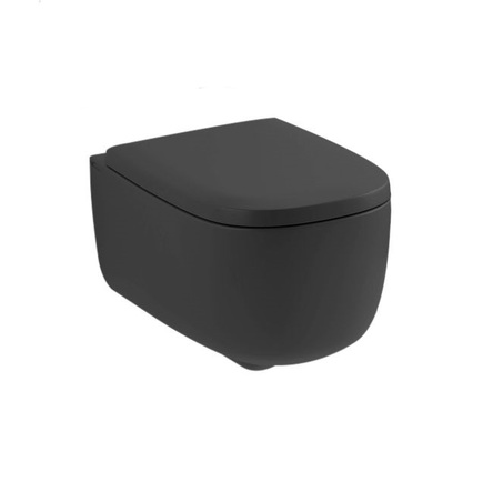 Унітаз підвісний Nic Design Ovvio 37.4х53х28.5 см із кришкою, Antracite матовий (003479013/005437013)