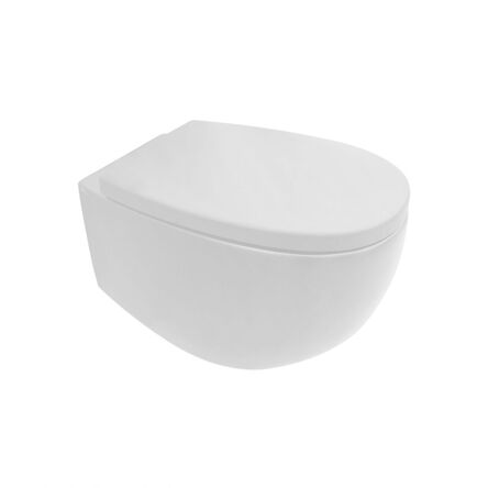 Унітаз підвісний з кришкою Nic Design Milk 34,5 x 52 x 28,5h, білий (003482001/005528001)