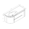 Devit 0022120 FLY Тумба 120 з раковиною, білий глянцевий колір (2пак)