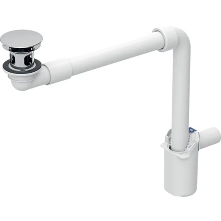 Geberit 152.091.21.1 Відвід для умивальника Geberit, компактна модель, тонкий дизайн, з вільним виливом і кришкою клапана: d=32мм, G=1 1/4, Глянцевий хром