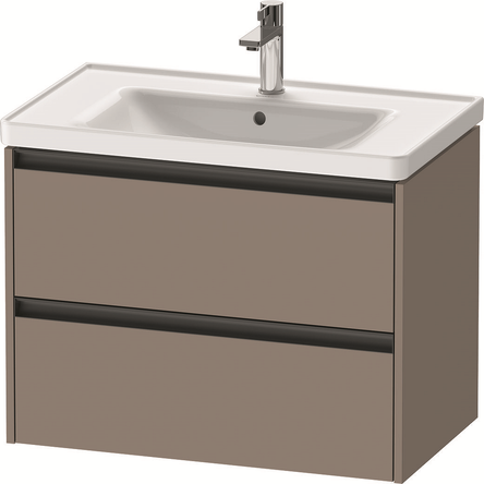 Duravit K25283043430000+2367800000+0050760000 Комплект меблів Ketho2- 80 см, тумба+раковина+сифон, колір матовий базальт (3пак)