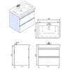 Primera 753065W FRAME Біла глянцева тумба 65см з раковиною та сифоном