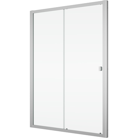 Ronal D20S21204007 Arelia Одностворчаті розсувні двері з фікс. стінкою в одній лінії, 1200мм, скло прозоре, проф.срібний полір.