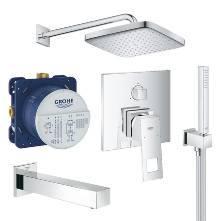 Grohe UA26417SC2 Eurocube Tempesta Cube 250 Набір для комплектації душу з виливом, 3 споживачі