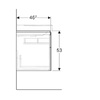 Geberit 500.515.00.1 Xeno2 Шафка для асиметричної раковини -90см, з двома шухлядами, колір сірувато-бежевий мат