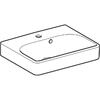 Geberit 500.222.01.1 Smyle Square Раковина 45см, з 1 отв.під зміш., з асиметричним переливом, колір білий глянець