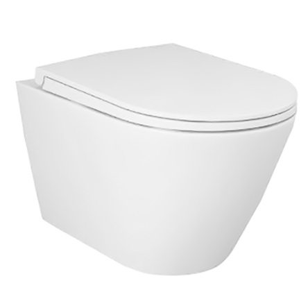 Rak ceramics RST23500A+RSTSC3901500 FEELING Унітаз підвісний з кришкою SLIM Duroplast, Soft Close, Quick release, безобідковий, білий матовий