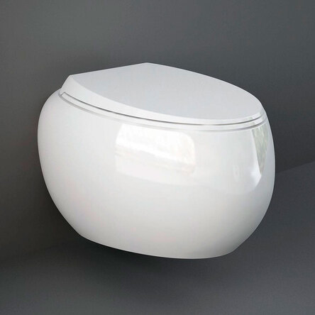 Rak ceramics CLOSC3901WH + CLOWC1446AWHA CLOUD Унітаз підвісний з кришкою Duroplast, SLIM, Soft Close, Quick Release, безобідковий, білий глянець