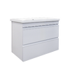 Primera 753080W FRAME Біла глянцева тумба 80см з раковиною та сифоном