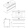 Primera 753100W FRAME Біла глянцева тумба 100см з раковиною та сифоном
