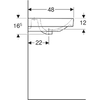 Geberit 500.223.01.1 Geberit Smyle Умивальник меблевий 120см, 2 чаші, з 2 отворами під зміш., колір білий глянець