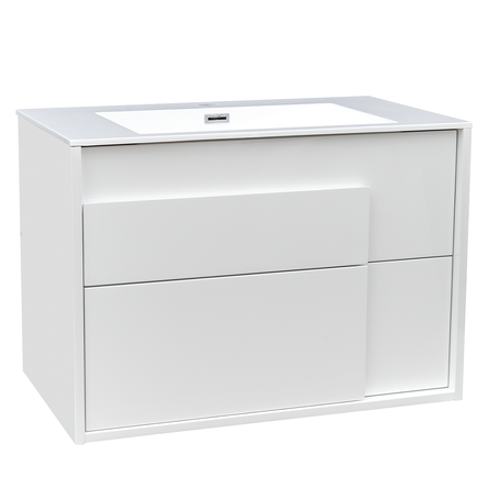 Devit 0021160W CITY Тумба 80 з раковиною, білий глянцевий колір (2пак)