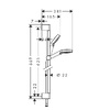 Hansgrohe 26534400 HG Crometta Душовий набір 100 Vario EcoSmart 9 l/min із стійкою 65 см, хром/білий