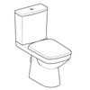 Geberit 503.086.00.1 Компакт Selnova Square, прямокутний, Rimfree, з горизонтальним випуском, колір білий глянець