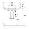 Geberit 501.848.JT.1 iCon Light Раковина 75 см, з 1 отв.під зміш., з переливом, колір білий матовий