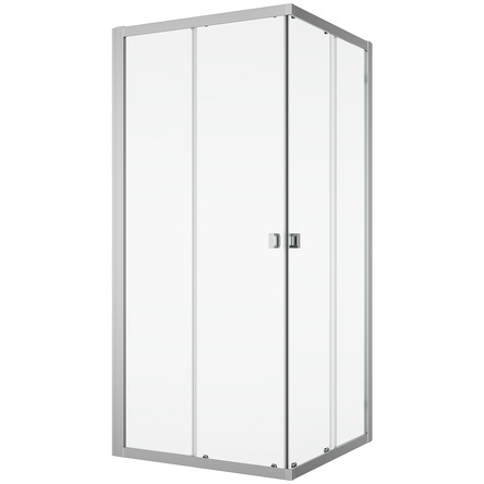 Ronal D20SE21004007 Arelia Душова кабіна з розсувними дверима, 1000х1000 мм, кутовий вхід, скло прозоре, проф.срібний полір.