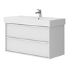 Devit 083100WB QUADRA Тумба 100 біла матова з умивальником та сифоном