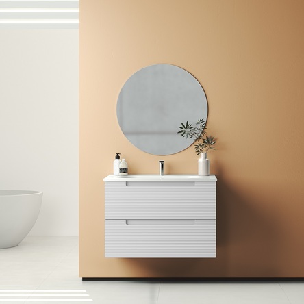 Devit 088169W ACQUA Тумба 80 з овальною раковиною, біла