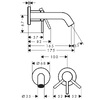 Hansgrohe 73350670 HG Tecturis S Зовнішня частина змішувача для раковини зі стіни EcoSmart 16,5 cm, чорний матовий