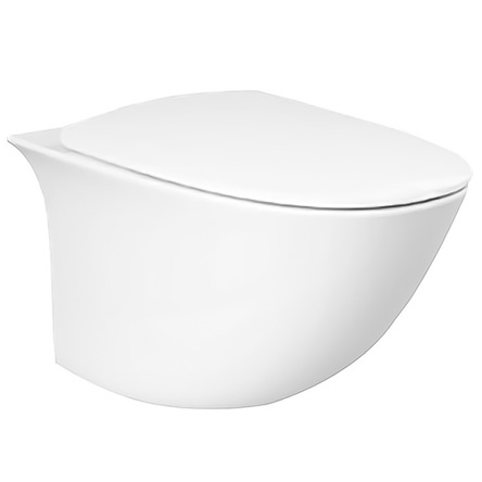 Rak ceramics SENWC1446AWHA+SENSC3901WH RAK SENSATION Унітаз підвісний безобідковий з кришкою, білий 52см