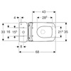 Geberit 503.086.00.1 Компакт Selnova Square, прямокутний, Rimfree, з горизонтальним випуском, колір білий глянець