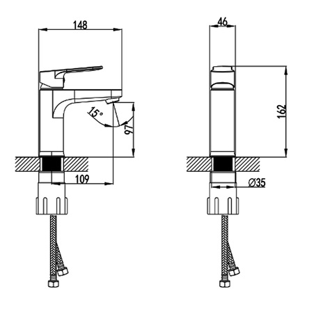 Primera 11210010 FRAME Змішувач для раковини, хром
