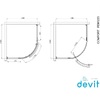 Devit FEN1223 COMFORT Кабіна душова, 1/4 кола, 100х100, без піддона, скло прозоре