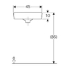 Geberit 501.519.00.7 Selnova Compact кутова раковина, з отв для зміш., з переливом, білий глянець