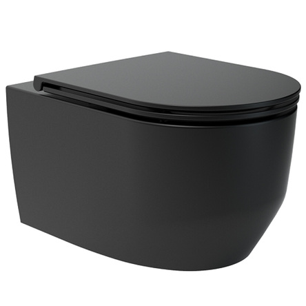 Devit 3030140B ART 3.0 Підвісний безобідковий унітаз з кришкою soft-close, Vortex Flush, чорний мат