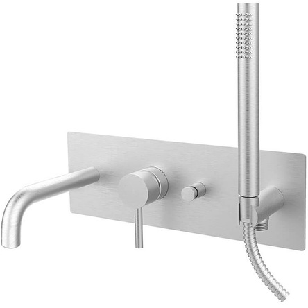 Paffoni LIG001ST LIGHT Змішувач для ванни з ручним душем, steel looking