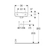Geberit 500.320.01.7 Selnova Square Раковина -36см з асиметричним переливом, закруглена форма, колір білий глянець