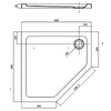 Devit FTR0123 COMFORT Піддон душовий, п'ятикутн., 90х90, з сифоном