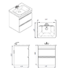 Primera 753055W FRAME Біла глянцева тумба 55см з раковиною та сифоном