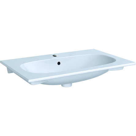 Geberit 500.641.01.2 Geberit Acanto Slim Умивальник вбудовуваний в стільницю 75 см, з отвором, з переливом, білий