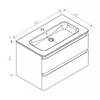 Devit 0021120W FLY Тумба 80 з раковиною, білий глянцевий колір (2пак)