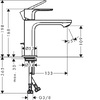 Hansgrohe 72589000 Rebris E Змішувач д/раковини 110 CoolStart EcoSmart+ з д/к, хром