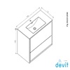 Devit 0023120W FLY Тумба 90 з раковиною, білий глянцевий колір (2пак)