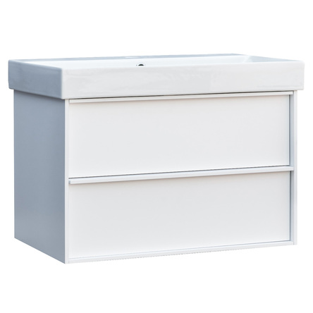Devit 083100WB QUADRA Тумба 100 біла матова з умивальником та сифоном
