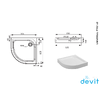 Devit FTR2162 UNIVERSAL Душовий піддон акриловий 1/4 кола+сифон+рама, 90х90