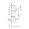 Geberit 501.519.00.7 Selnova Compact кутова раковина, з отв для зміш., з переливом, білий глянець
