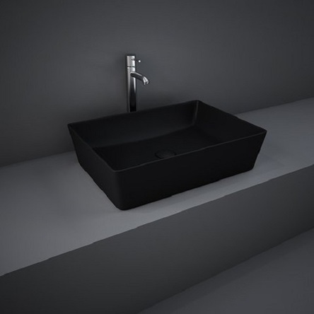 Rak ceramics FEECT5000504A FEELING Раковина на стільницю, прямокутна, Matt Black, 50см