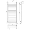 Devit AL5001200EBS ALLROUND Рушникосушарка електрична П15 500х1200 з чорної сталі, колір чорний матовий