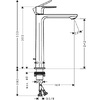 Hansgrohe 72590670 Rebris S Змішувач д/раковини 240 CoolStart EcoSmart+ з д/к, чорний матовий