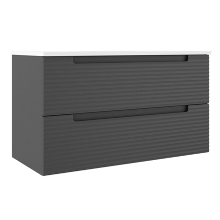 Devit 088175G ACQUA Тумба 100 сіра, з овальною білою раковиною