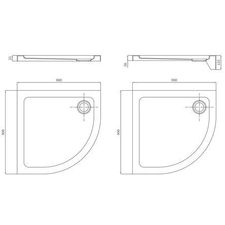 Primera STQ2080 FRAME Піддон чверть кола 80*80