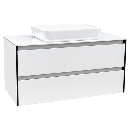 Devit 0022160W CITY Тумба 100 з раковиною, білий глянцевий колір (2пак)