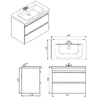 Primera 753080W FRAME Біла глянцева тумба 80см з раковиною та сифоном