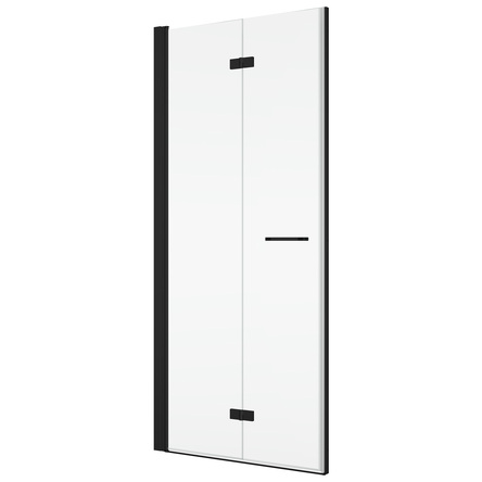 SanSwiss SOLF1G09000607 BlackLine Solino Двостворкові двері, ширина 900 мм, петлі зліва, скло прозоре, проф. чорний мат